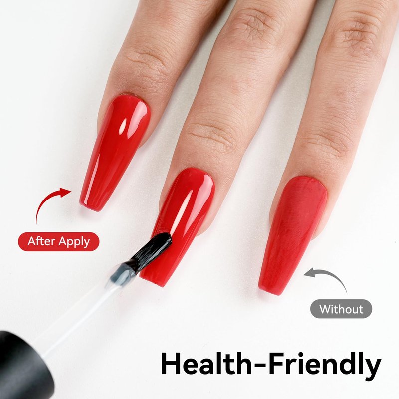 OpenLive 2Pcs Glossy Top Coat Clear Nail Polish, Quick Air Dry Regular Nail Polishes, High Shine Finish Long-Lasting Color Protection No Chip Vegan Non-gel Salon Nail Art Gift for Women