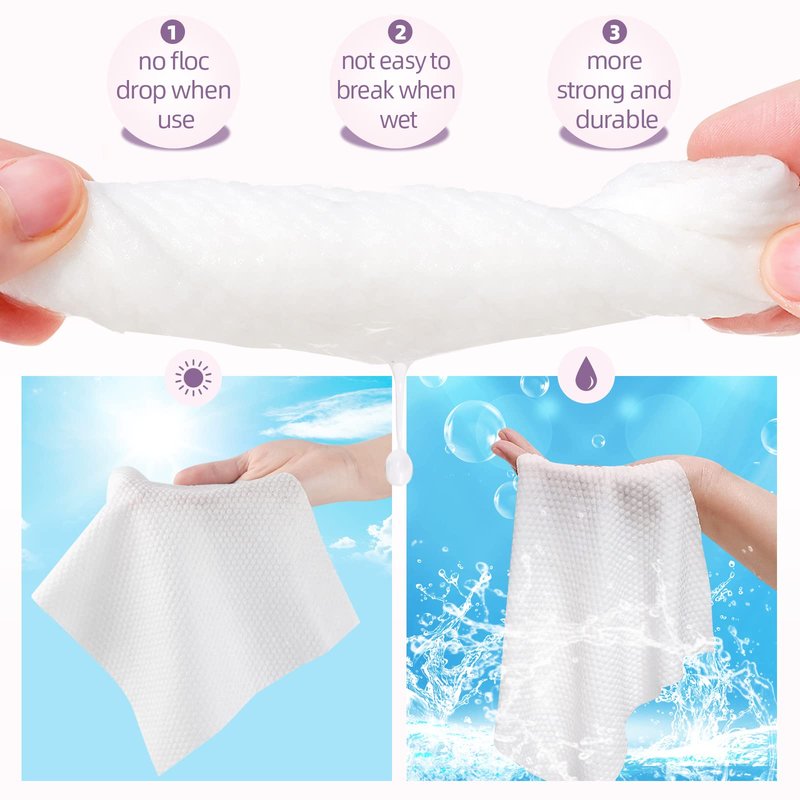 260 Count 4 PACK Disposable Face Towel, 100% Cotton Biodegradable Soft, Large Size 10"X 12"and Thick Disposable Clean Face Towels for Washing and Drying RUIJIU