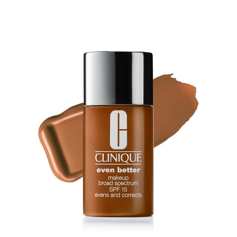 Clinique Even Better Makeup Liquid Foundation SPF 15 With Vitamin C For Dry + Oily Combination Skin Types | Medium Coverage + Natural Finish | Evens Skin Tone + Reduces Dark Spots, Pecan, 1 Fl Oz