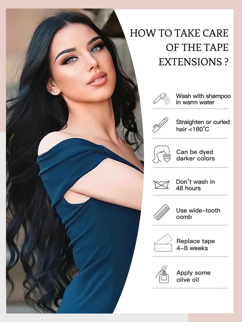 LOVELINE Tape in Hair Extensions Human Hair, Chocolate Brown, 20 Inch 20pcs 50g, Skin Weft Seamless Invisible, Soft and Thick Luxury Remy Human Hair Extensions
