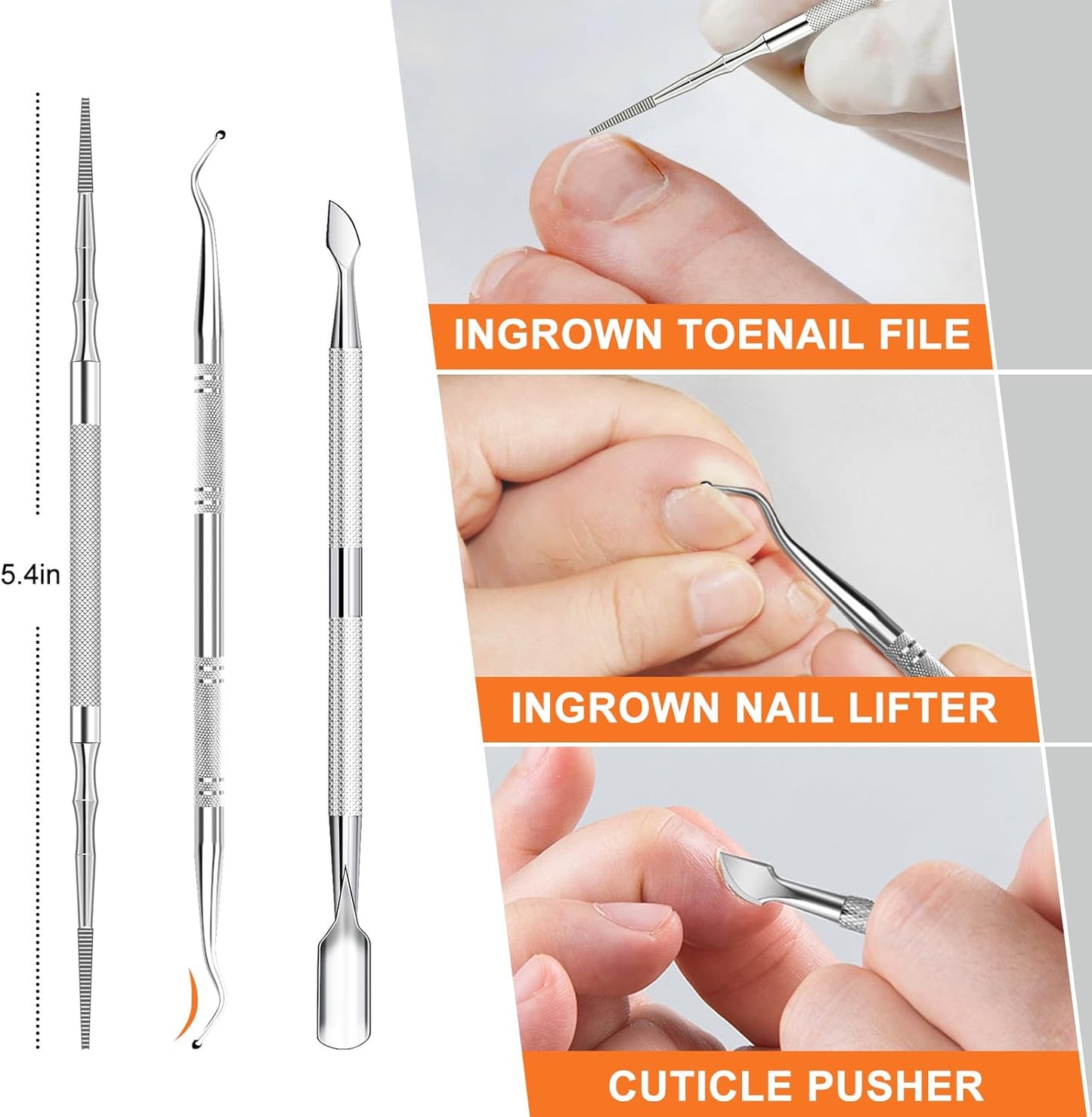 Toenail Clippers for Seniors - Angled Head Large Clippers for Thick Ingrown Nails | 360° Rotary Design with Catcher