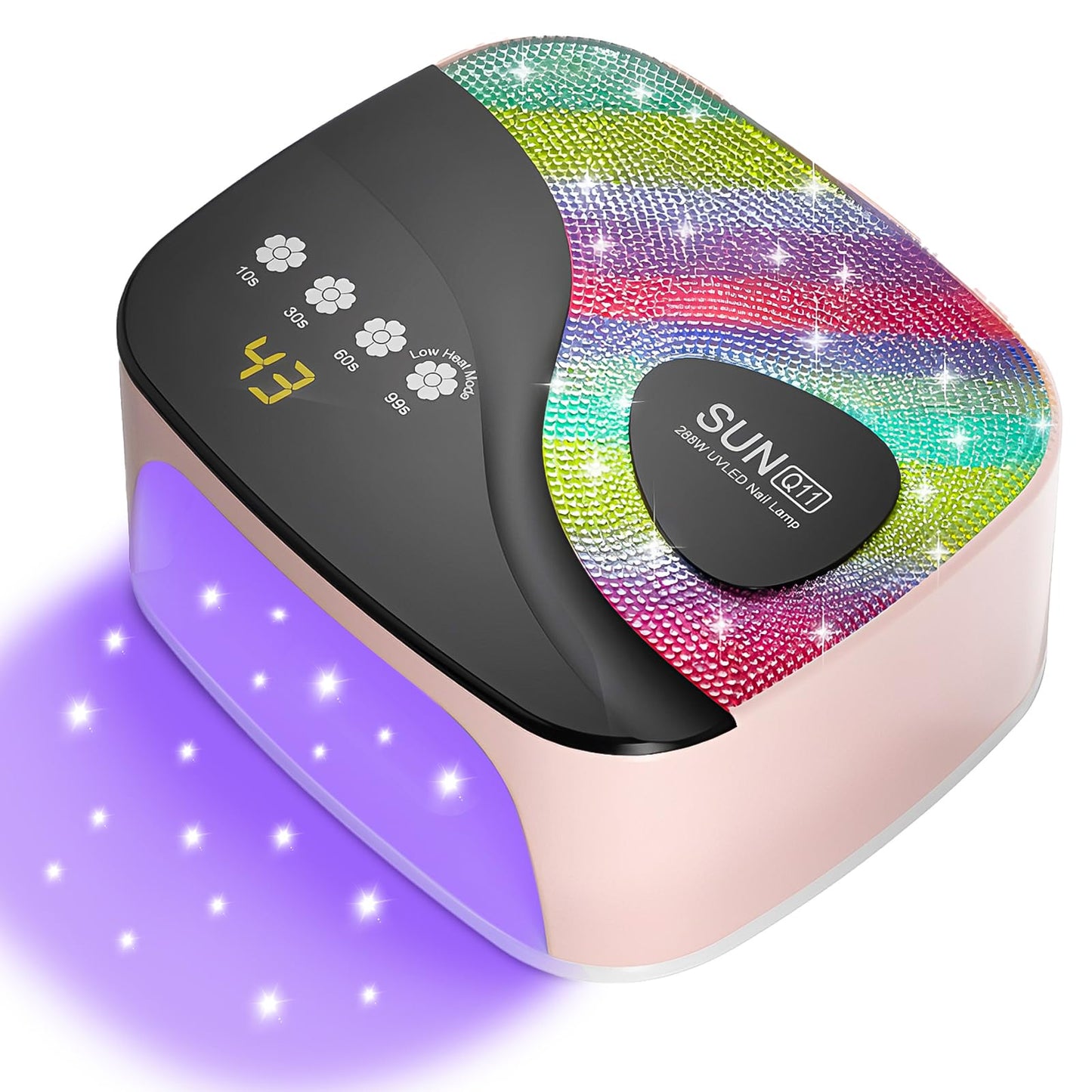 UV Nail Lamp, UV Light for Gel Nails, Professional Nail Dryer with 45pcs Beads, 4 Timers and Automatic Sensor LED Nail Lamp for Home Salon