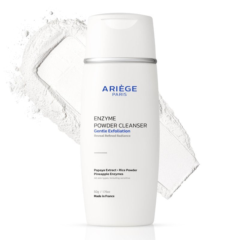 ARIGE PARIS Gentle Face Cleanser Enzyme Powder Face Wash, Rice Cleanser and Rice Exfoliator for Face, Water-Activated Travel Face Wash, 99.8 Percent Natural, Made in France