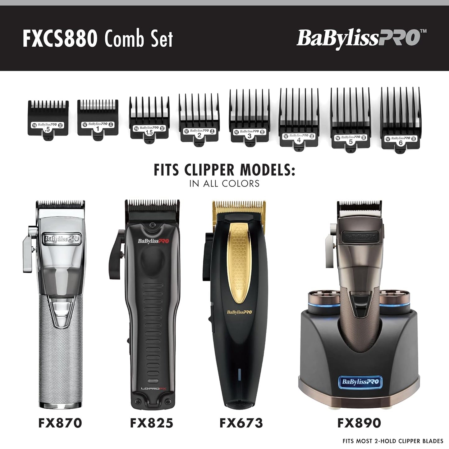 BaBylissPRO Clipper Guards - Precision Hair Cutting Accessories for All Hair Types