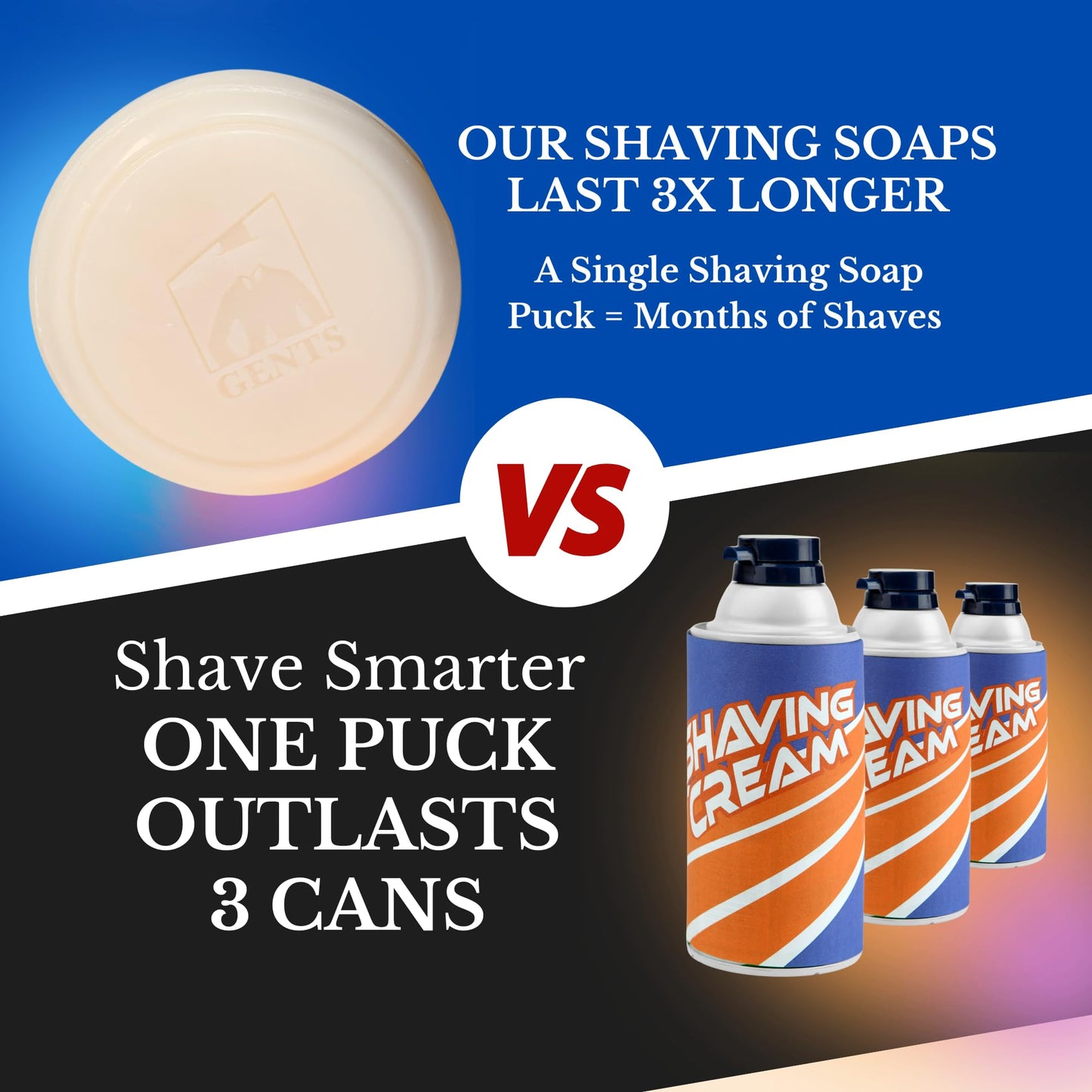 GENTS Men’s Shaving Soap Pack 97% All Natural Enriched With Shea Butter & Glycerin, Creates Rich Lather Form, 3 Oz Each Nourishes Skin Smooth Clean Shave Pack of 4 Different Scents