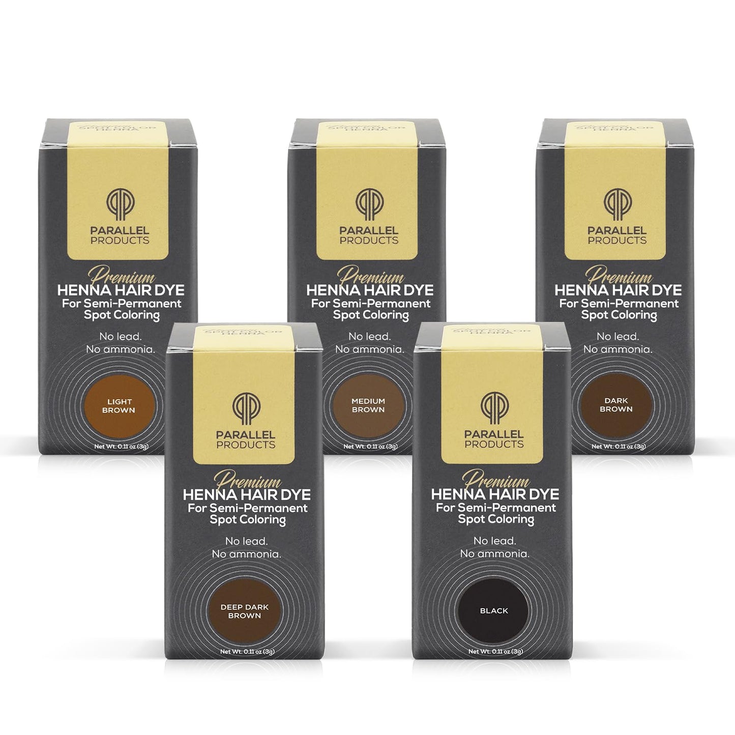 Parallel Products Spot Color Henna Kit - Henna Hair Dye - 3 grams - Tint for Professional Spot Coloring - With Mixing Dish - Covers Grey Hair - Root Touch Up (Black)