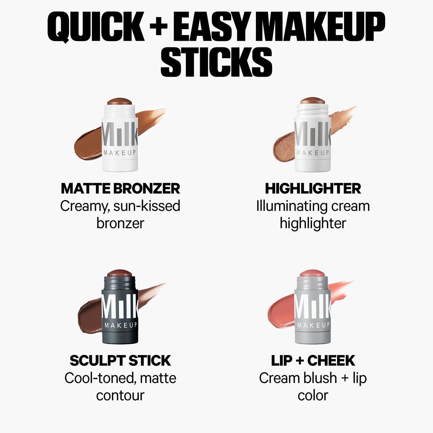 Milk Makeup Sculpt Stick – Cool-Toned Cream Contour Stick Adds Depth, Dimension + Shape for Natural-Looking Shadows – Hydrating, Buildable Formula w/Thyme Extract – Smolder (Very Fair), 0.19 oz
