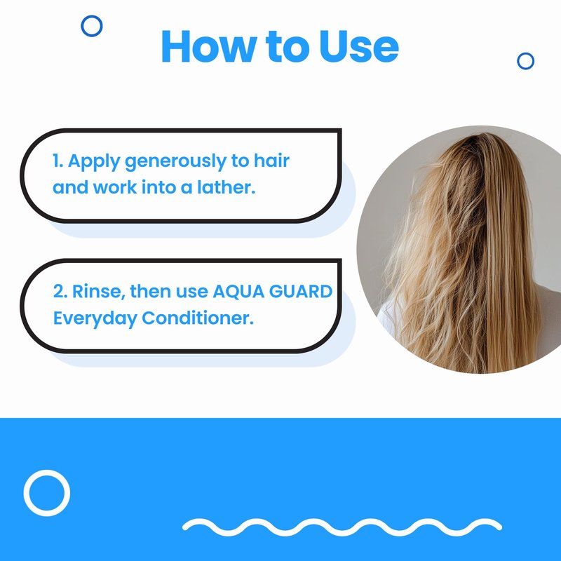 AQUA GUARD Clarifying Shampoo | Remove Chlorine & Pool Hair Smell | Paraben Free, Vegan, Color Safe, Leaping Bunny Certified