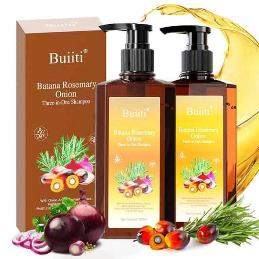 Batana Oil Shampoo for Hair Growth - Rosemary & Onion Infused, Anti-Hair Loss Treatment | 10.14 fl oz (2PCS)