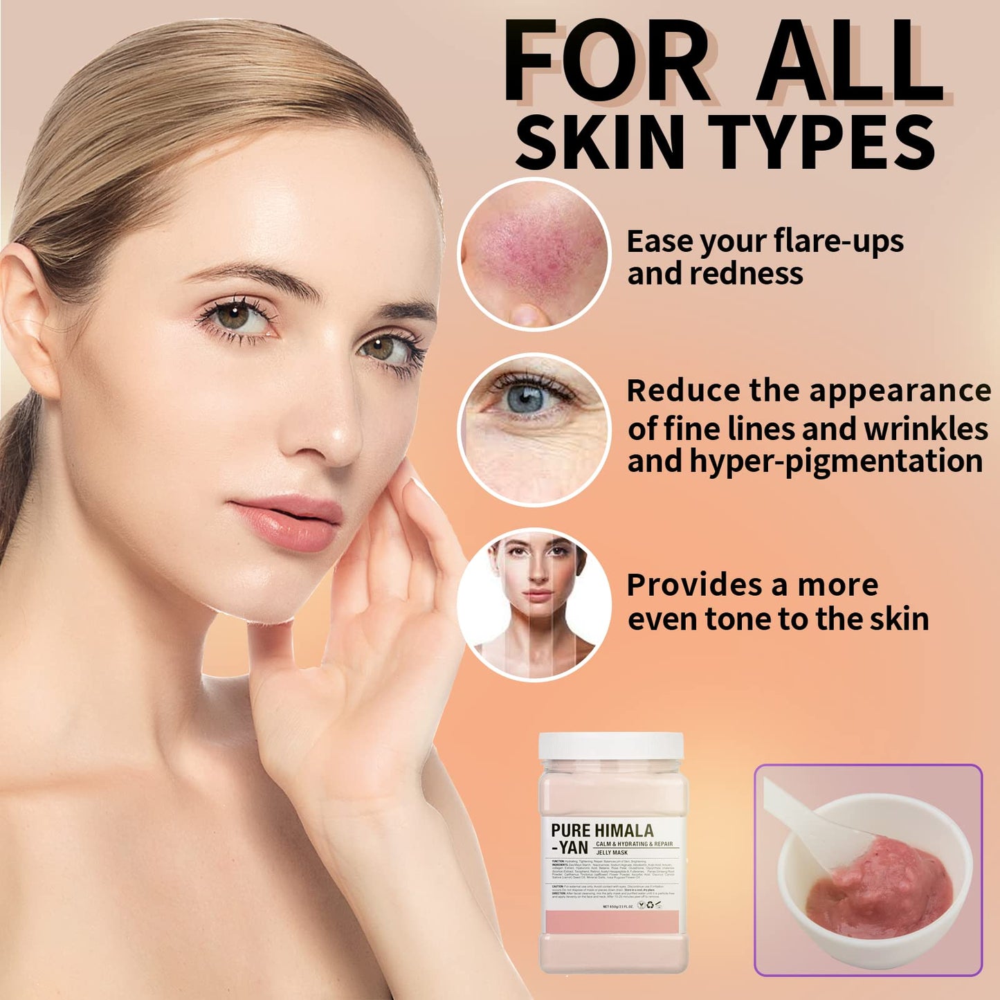 Nielies Cherry & Pure Himala Yan Jelly Mask, Jelly Mask for Facials Professionals, Jelly Face Mask, Vajacial mask