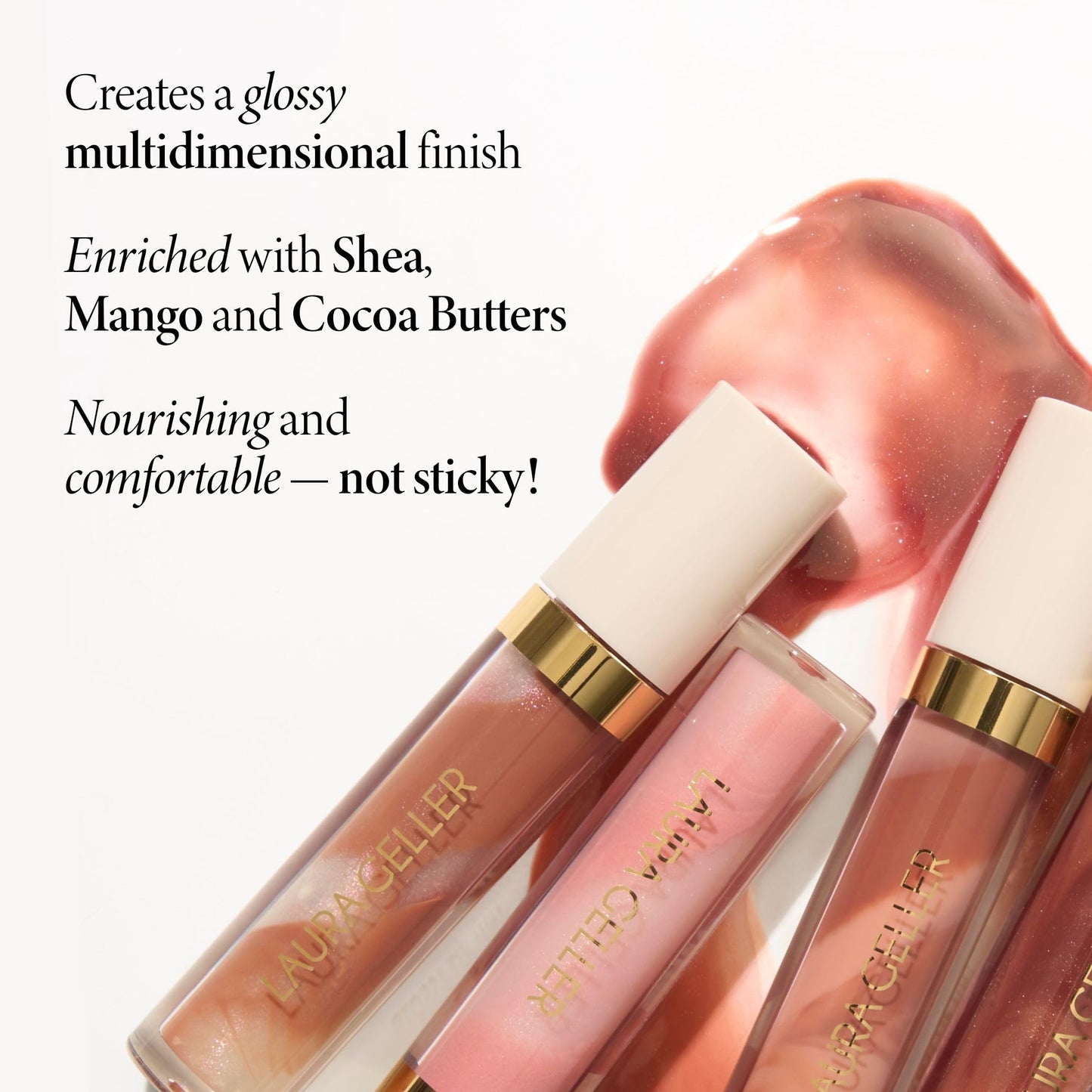 LAURA GELLER NEW YORK Italian Marble Glossy Lip Tint - Moisturizing Lip Gloss - Enriched with Shea, Mango and Cocoa Butters (03 Summer Paloma)