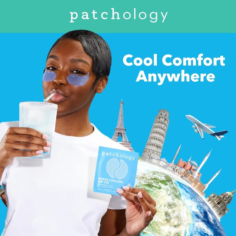 Patchology Iced Cooling Under Eye Mask Patches - Firming Peptide Gel for Fine Lines | 5 Pairs (Pack of 2)