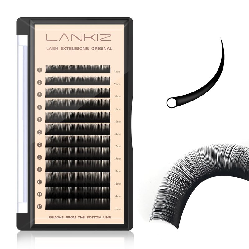 Classic Volume Lash Extensions - 0.03 CC Curl Mixed 8-15mm Trays | Super Matte Black Individual Lashes for Salons