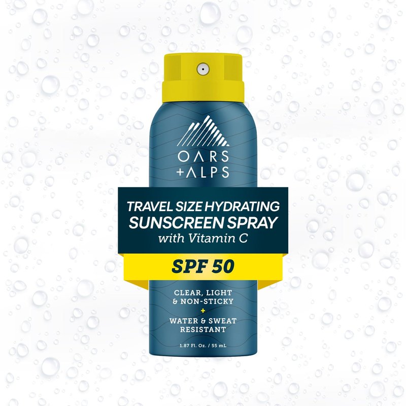 Oars + Alps SPF 50 Face & Body Broad Spectrum Sunscreen Spray | Fast-Absorbing, Lightweight, Non-Greasy, Hawaii Reef Act 104 Compliant, Water-Resistant, Octinoxate + Oxybenzone Free, 1.87 Oz, 1 Pack