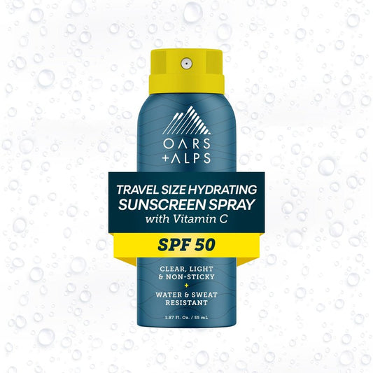 Oars + Alps SPF 50 Face & Body Broad Spectrum Sunscreen Spray | Fast-Absorbing, Lightweight, Non-Greasy, Hawaii Reef Act 104 Compliant, Water-Resistant, Octinoxate + Oxybenzone Free, 1.87 Oz, 1 Pack
