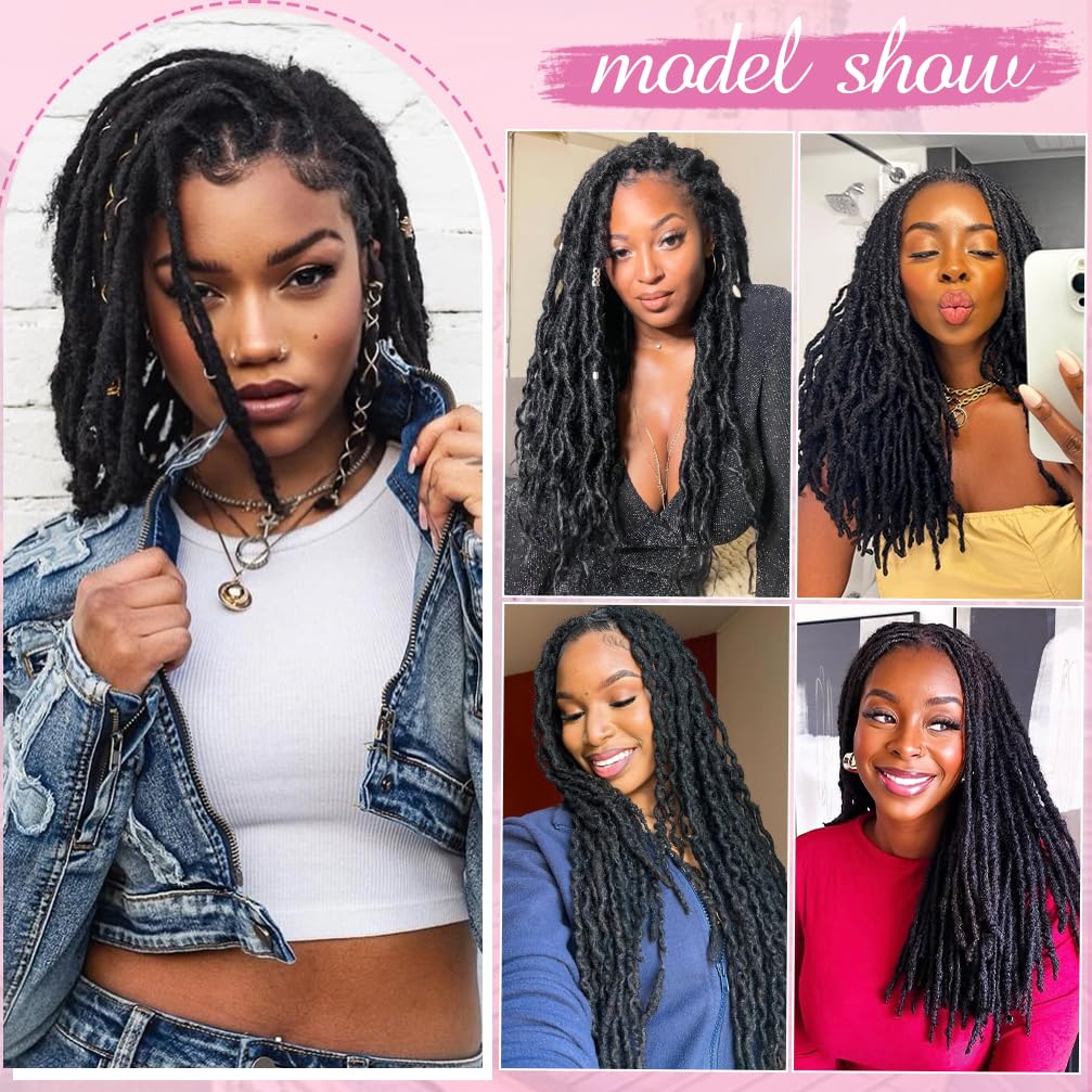 6 Inch 0.4cm Diameter Real Human Hair Thin Locs Extensions 30 Strands/Pack Handcrafted Permanent Dreadlocks Natural Soft Texture for Black Women & Men Styling