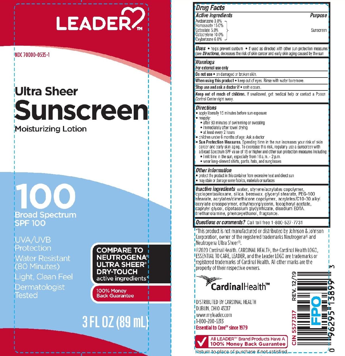 LEADER Travel Sunscreen SPF 100+, Ultra Sheer Dry-Touch Water Resistant and Non-Greasy Lotion with Broad Spectrum SPF 100+, 3 Fl Oz (2 Pack)