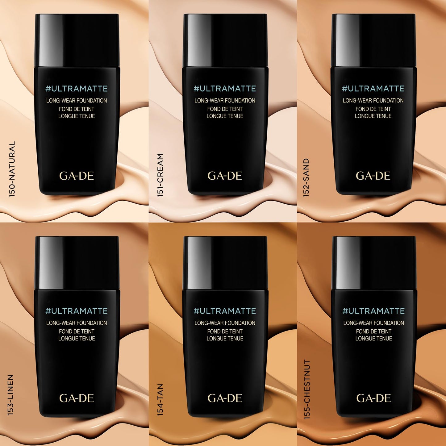 GA-DE Ultramate Long-Wear Foundation, 150 - Sweat-Resistant and No-Transfer Cream Foundation - Face Makeup for Flawless Ultra-Matte Finish - 1 oz