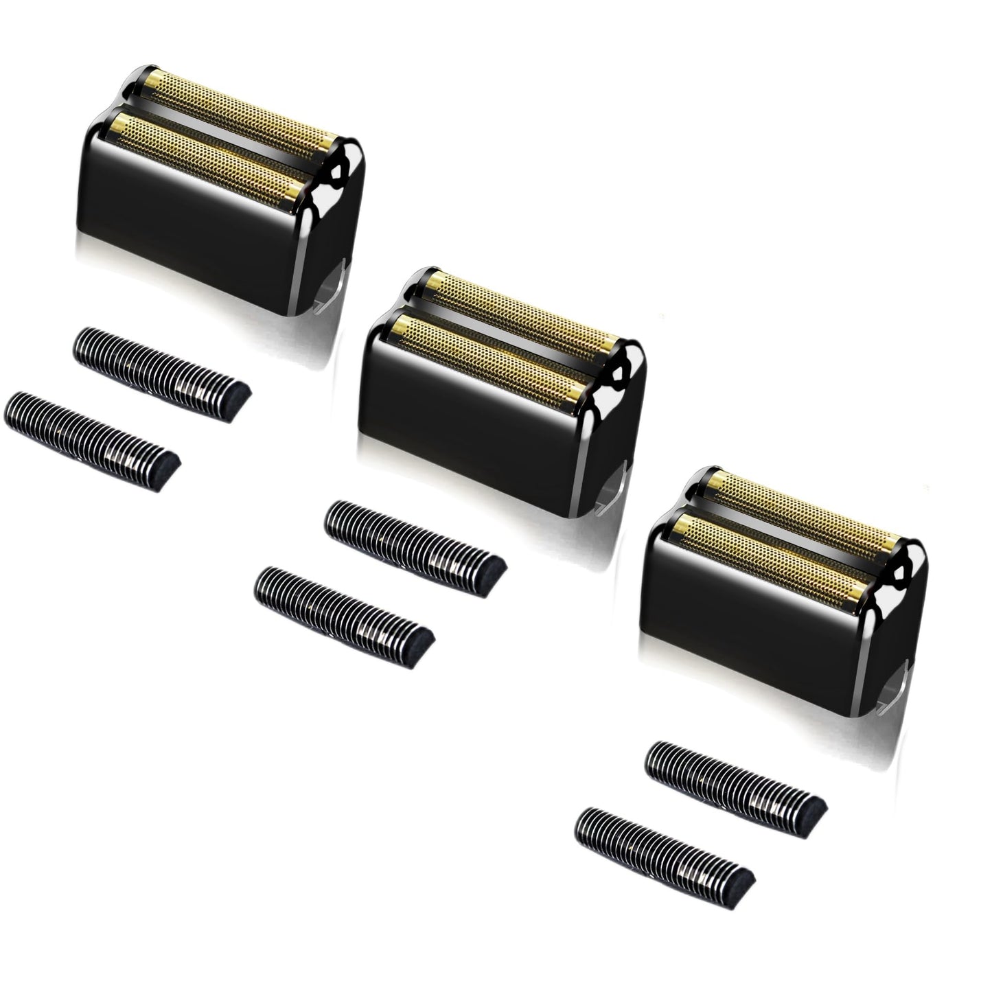 3 pack Replacement Foil and Cutters Compatible with BaBylissPRO Barberology FXFS2 Shaver Metal shaver foil replacement heads,Black