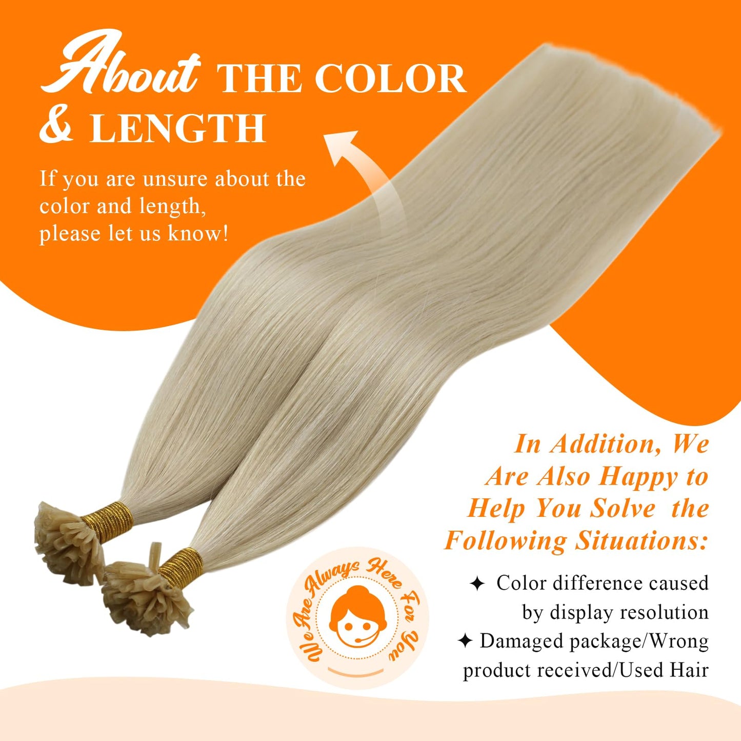 Sunny Hair U Tip Hair Extensions Human Hair, Blonde, 18 Inch 50G Soft Keratin Tips, Invisible Ktips, Easy to Maintain, Natural Shine, for Women, Adds Volume for Wedding