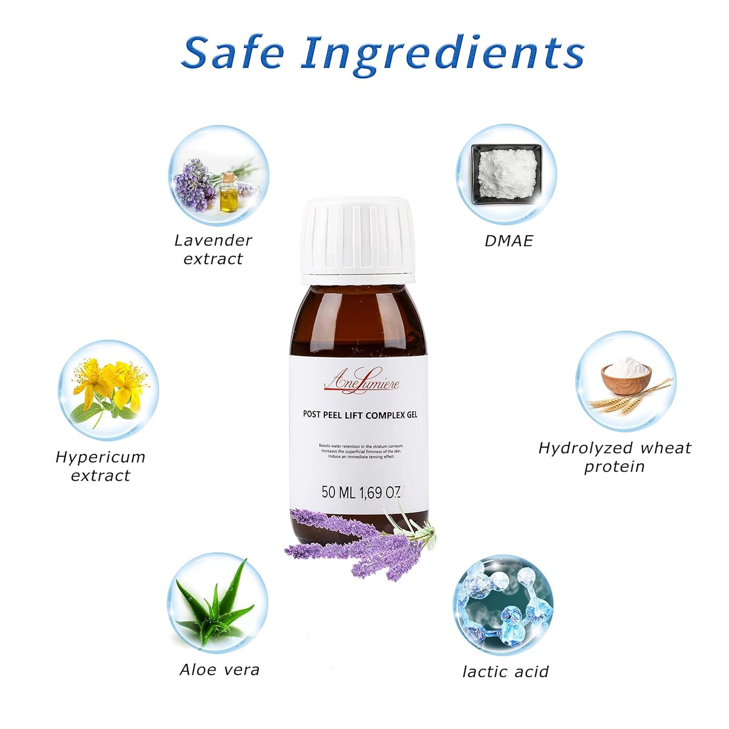 Post Peel Serum - Lifting Complex Gel Treatment with DMAE & Lactic Acid | Anti-Aging Moisturizer 1.69 fl oz (50 ml)