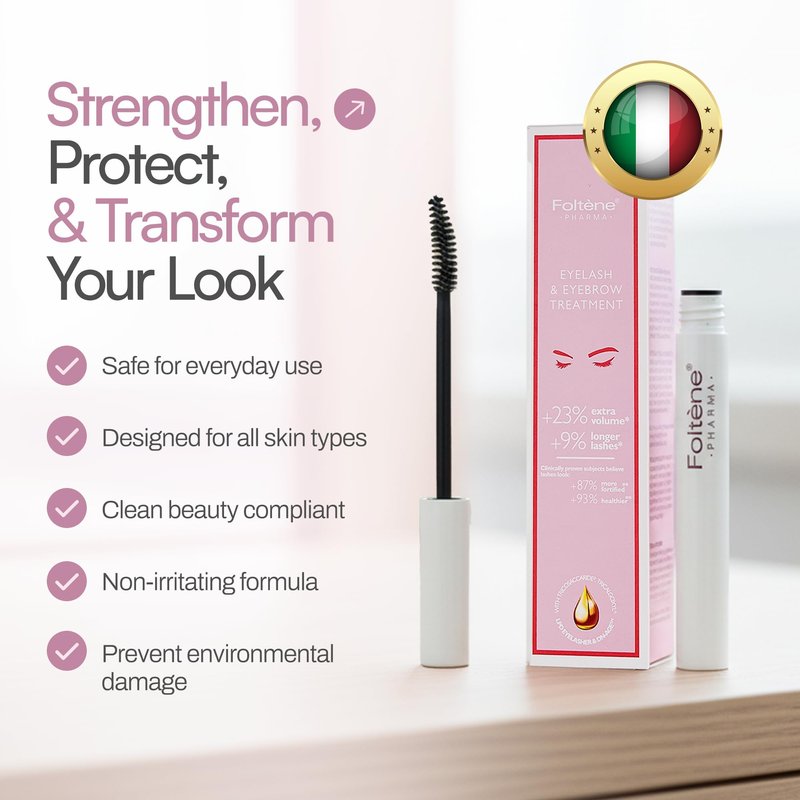 Foltene Eyelash & Eyebrow Treatment - Lash and Brow Serum with Applicator - Stimulate Growth for Thicker Longer Fuller Eyelashes & Eyebrows - Strengthening & Protective Effect - Nutrition Conditioner