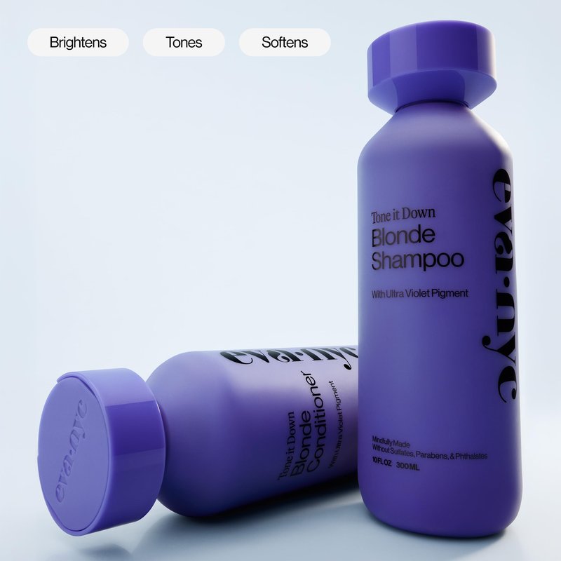 Eva NYC Purple Shampoo for Toning Blonde Hair - Gentle Formula for Blonde, Gray + Lightened Hair - Add Shine + Soften - Anti-Brass Formula for Salon Results - Ginger Rose Scent - Value Size 31 fl oz