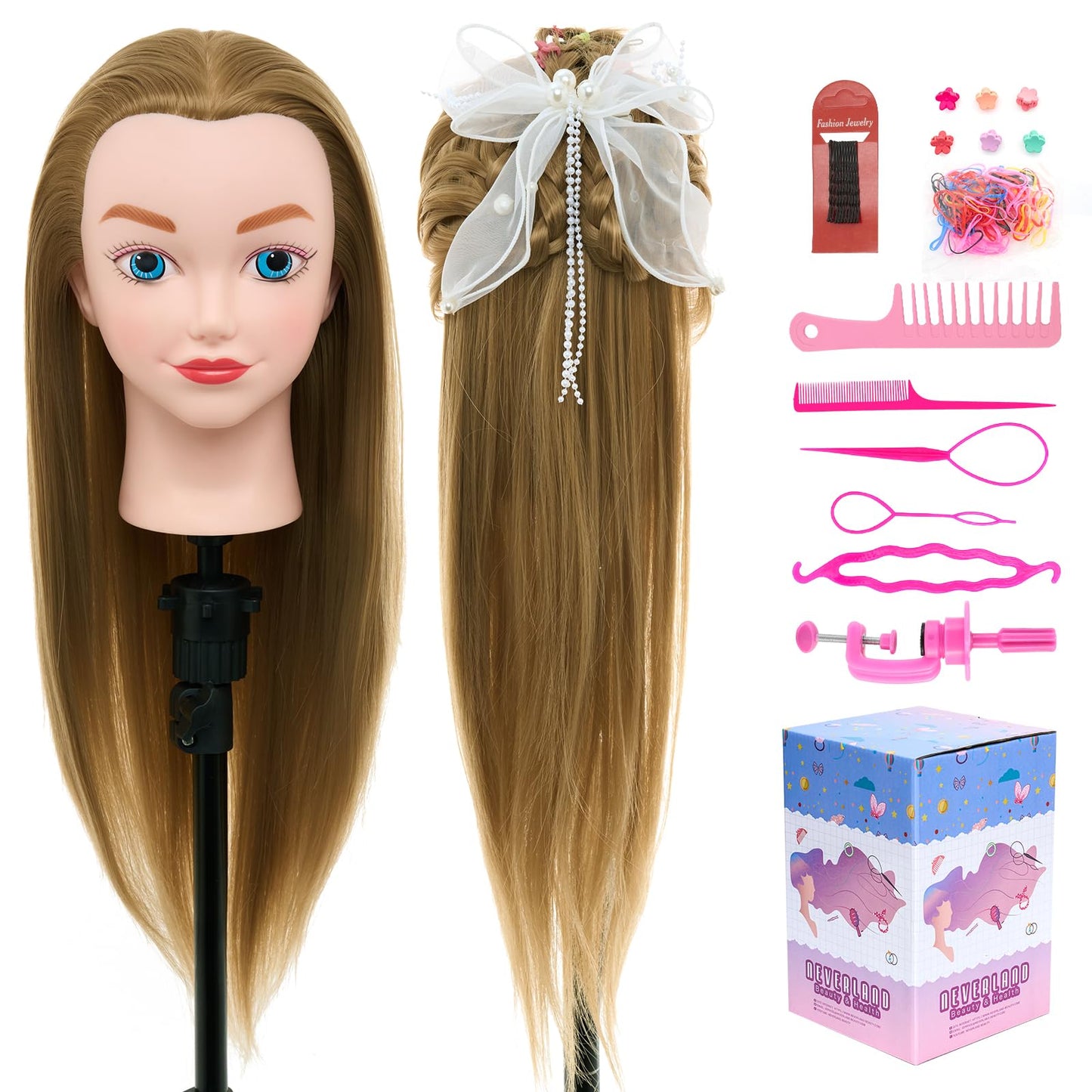 Mannequin Head for Kids - Doll Head for Hair Styling for Kids, Cosmetology Manikin Practice Training Head for Braiding Hairdressing for Girls #27