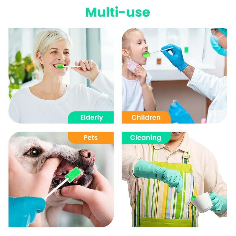 Disposable Oral Care Swabs - Individually Wrapped with Longer Handle | 400 Count