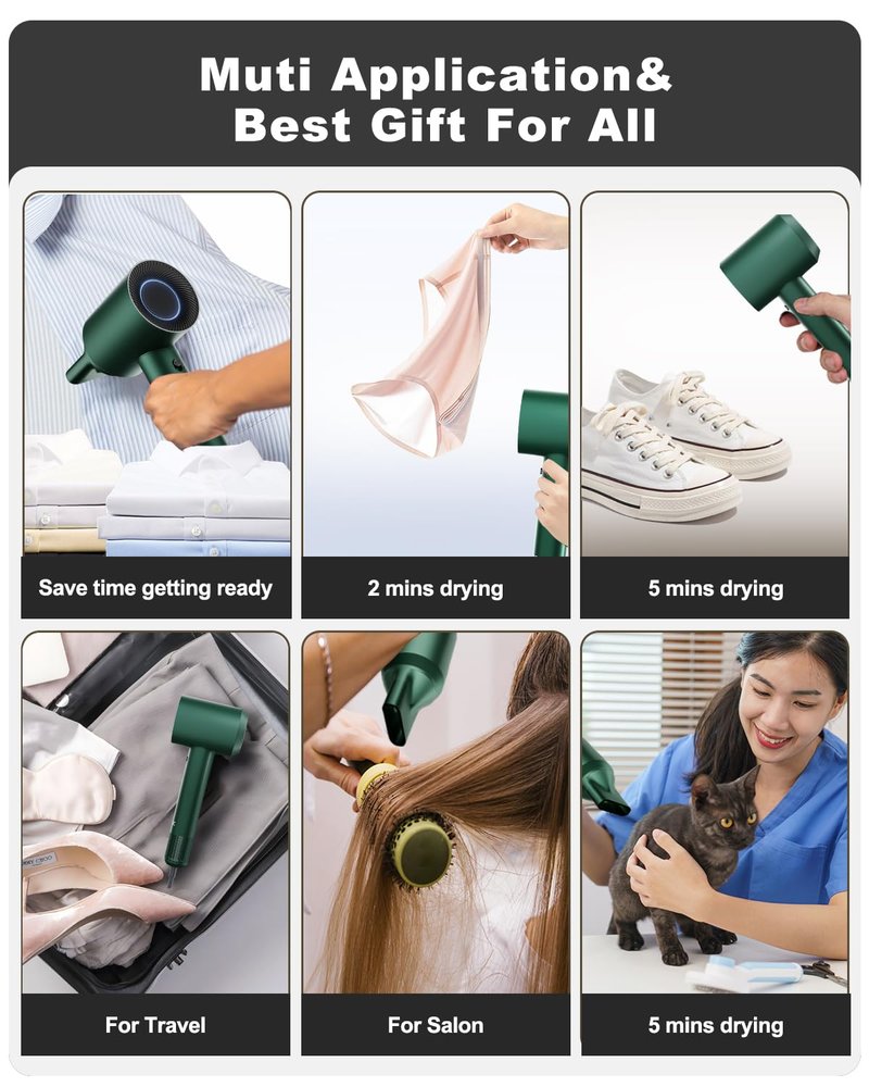 7MAGIC High-Speed Hair Dryer,Green