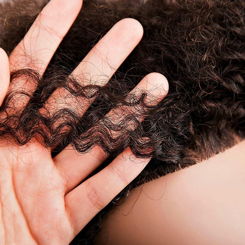 African Mannequin Head - 100% Human Hair Curly Cosmetology Training Head | Display & Styling Practice