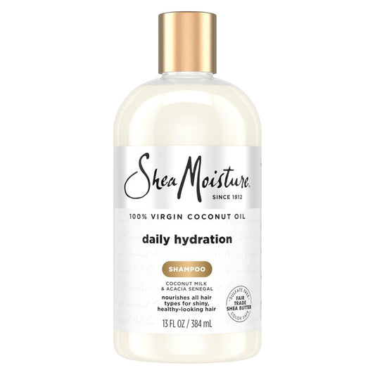 Shea Moisture Daily Hydration Shampoo Virgin Coconut Oil for All Hair Types Sulfate-Free 13 oz