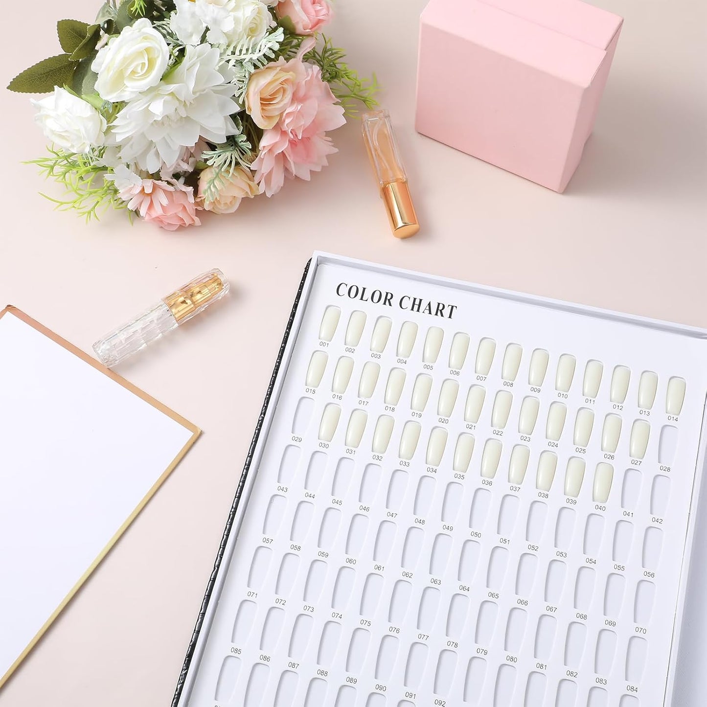 Nail Color Chart - Professional 308 Nail Polish Display Book | Swatch Practice Card for Nail Art