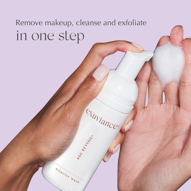 EXUVIANCE AGE REVERSE BioActiv Foaming PHA Face Wash and Makeup Remover with Botanical Extracts, Soap-Free 4.4 fl. oz.