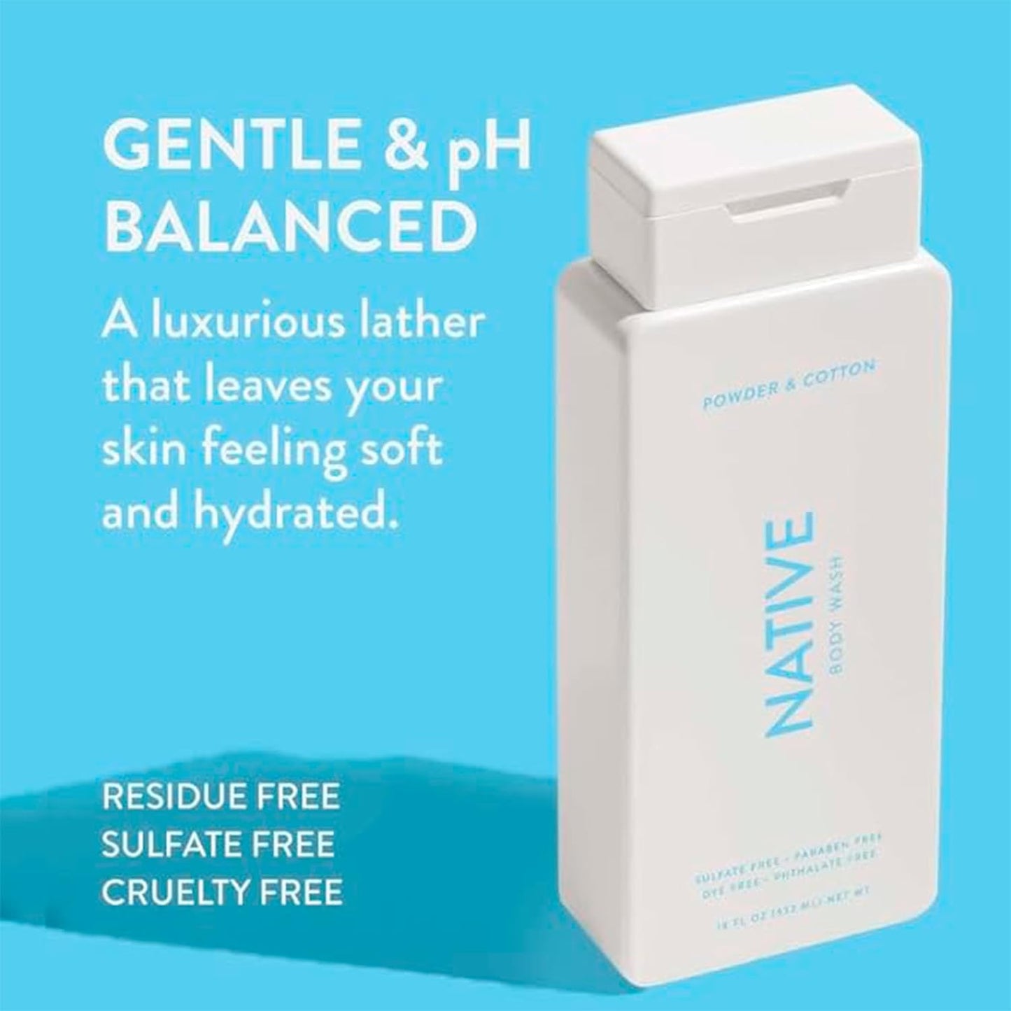Native Body Wash for Men & Women - Sulfate & Paraben Free | Hydrating Clean Ingredients, 18 oz (Pack of 2)