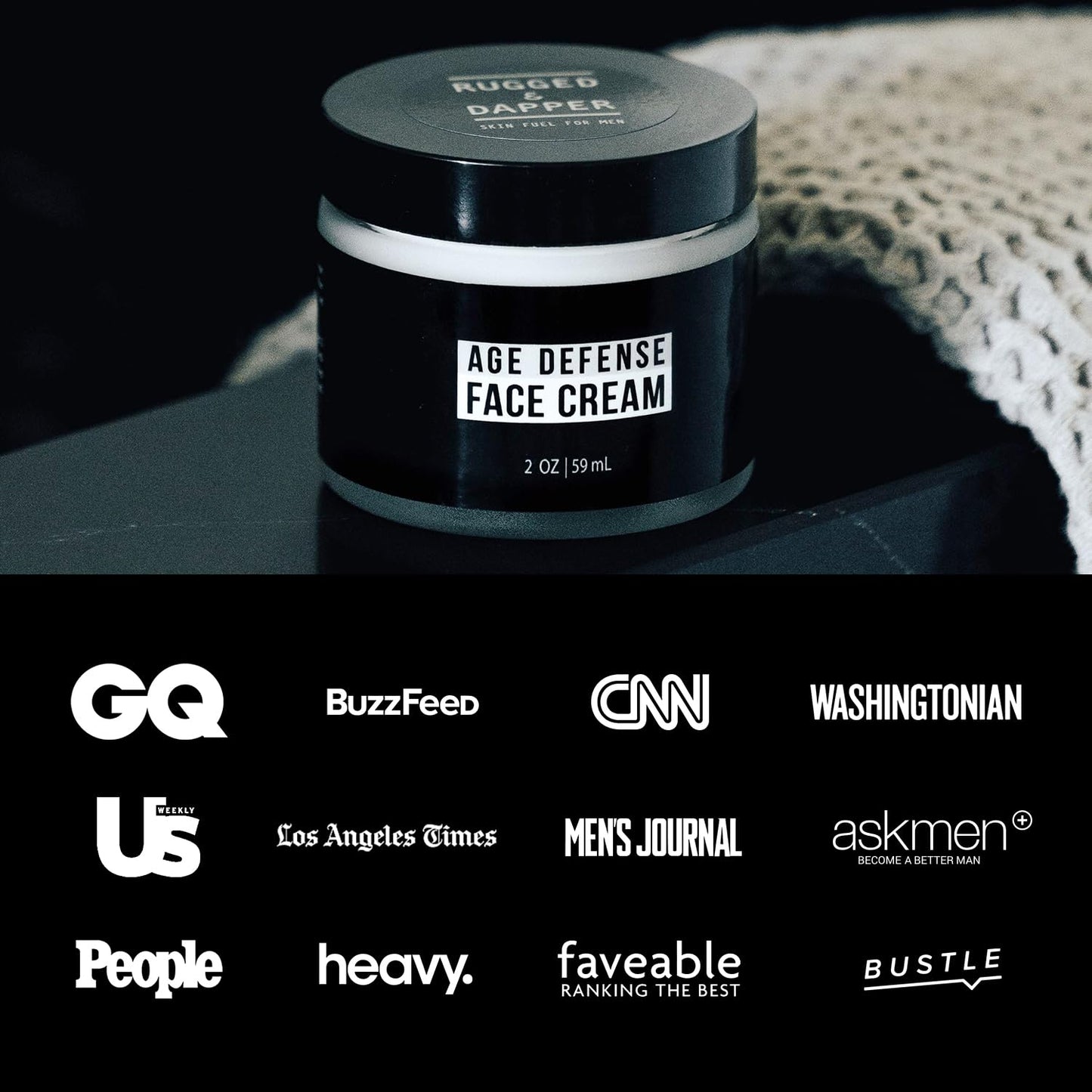 RUGGED & DAPPER - Mens Face Cream with Hyaluronic Acid - Ultra-Hydrating Mens Anti Aging Face Cream- 24 Hour Protection - 4 Month Supply