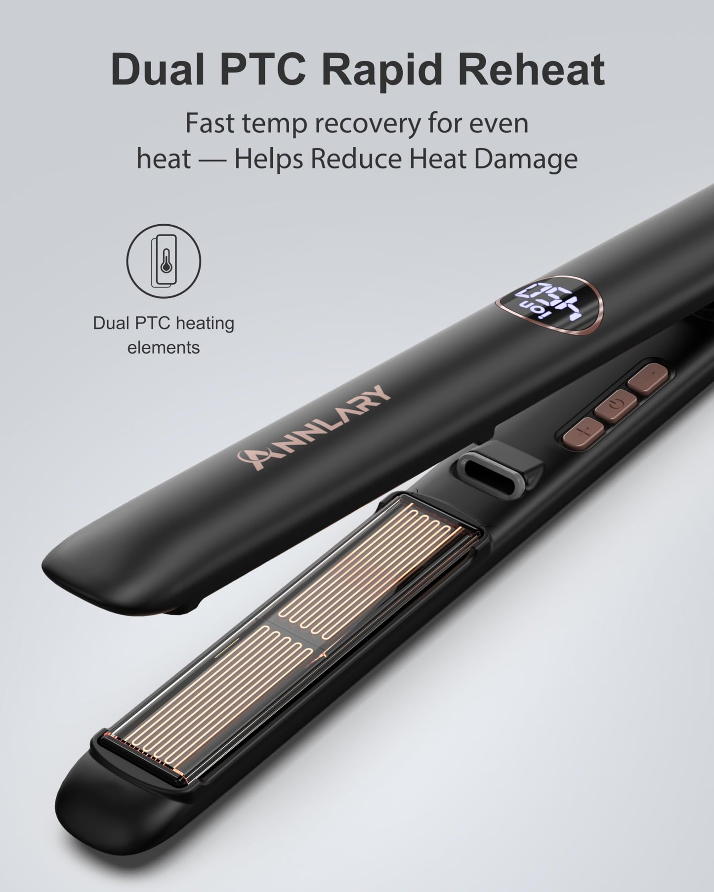 Annlary 1.75 Inches Flat Iron Hair Straightener with Heat Resistant Silicone Mat Pouch, Professional Ceramic Ionic Dual Voltage Straightener for Less Frizz, Shinier & Smoother Hair