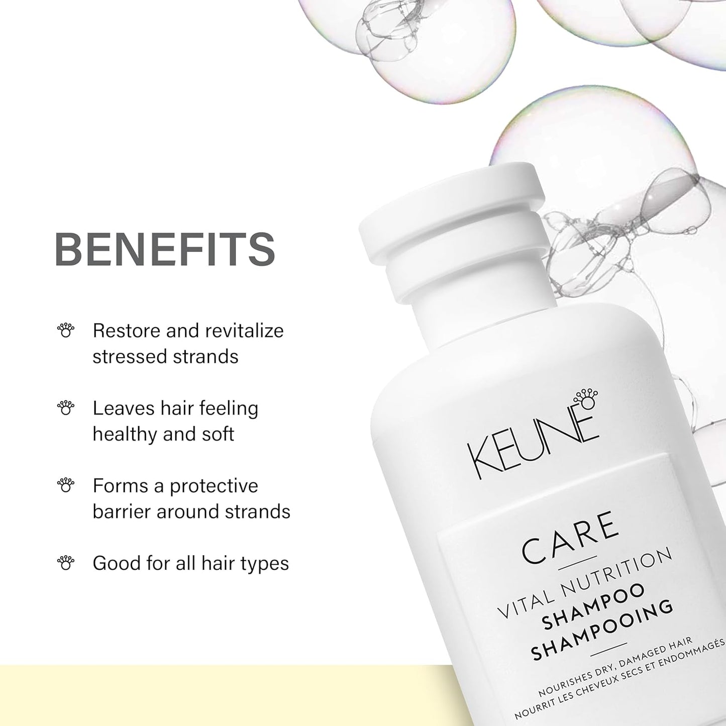 Keune Care Vital Nutrition Shampoo - Intense Nourishing Cleanser for Dry Hair | 10.1 Fl Oz