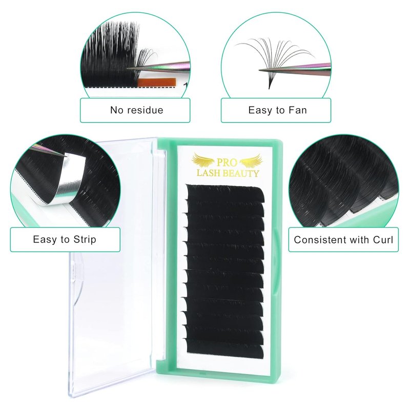 Volume Lash Extensions - C D Curl Easy Fan Rapid Blooming Lashes | 9-20mm Mega Volume Eyelash Extensions