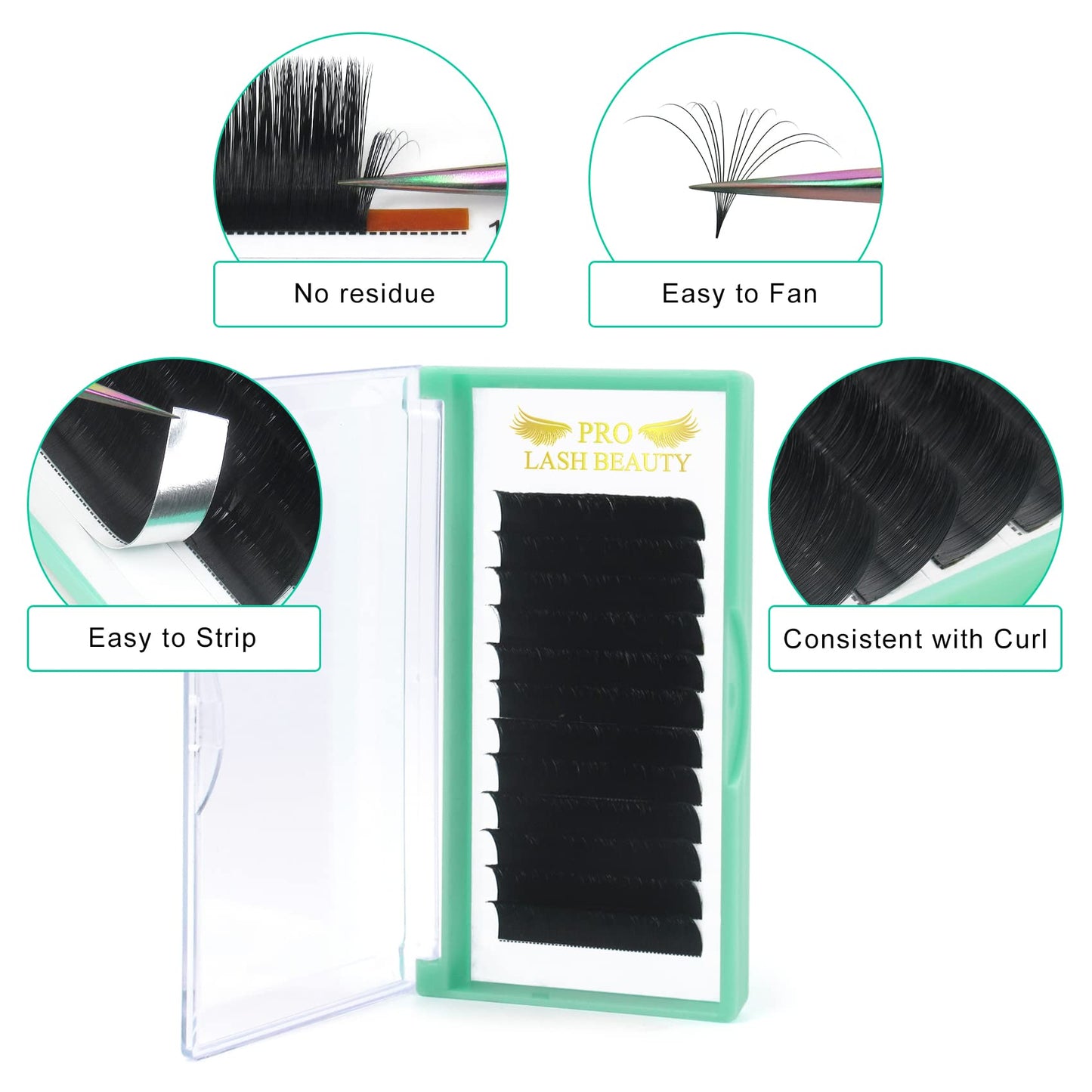 Easy Fan Volume Lashes CC-0.03-15 Flowering Eyelash Extensions Rapid Blooming Lashes 9 to 20 mm Mega Volume Lash Extensions(CC-0.03,15mm)