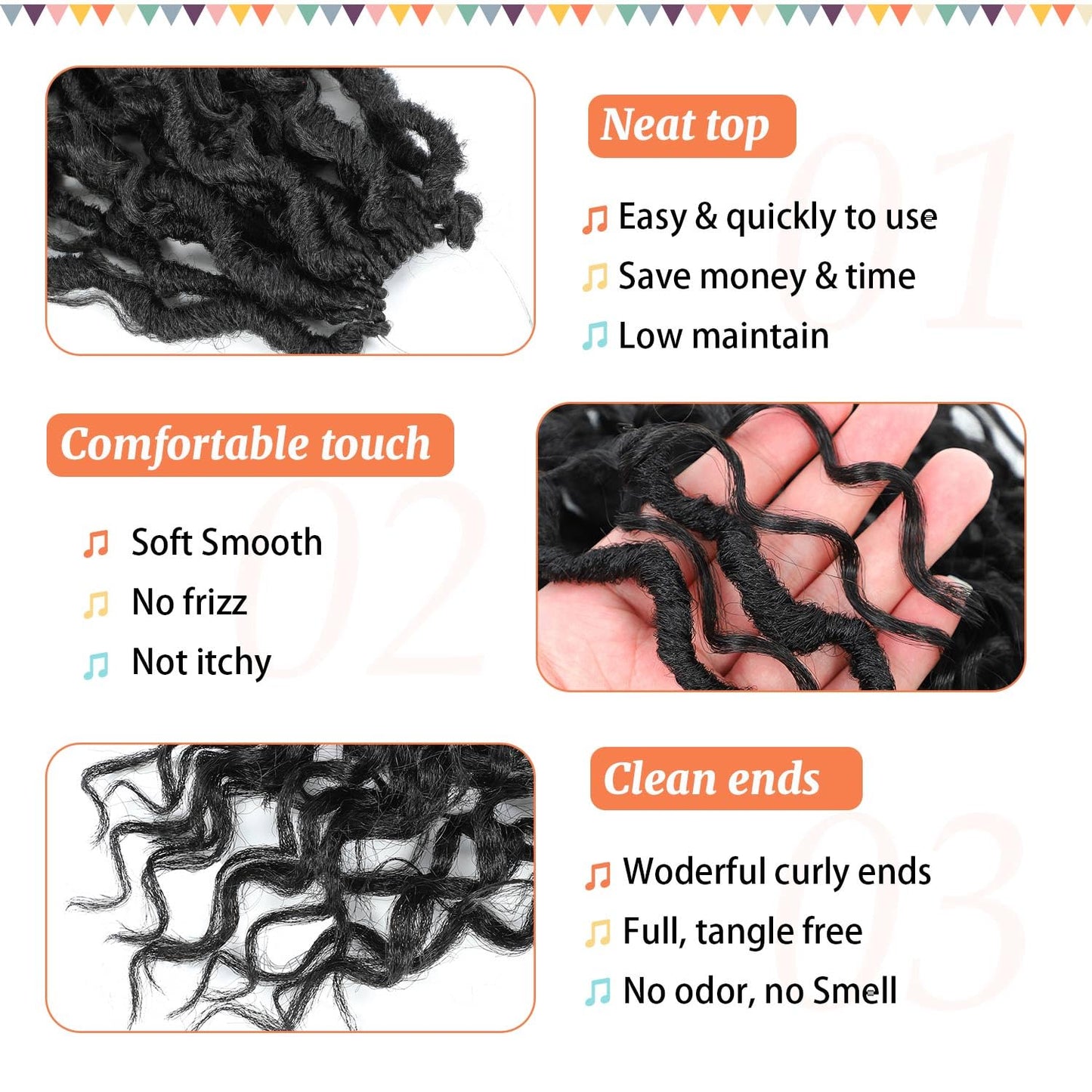 Forevery Goddess Locs Crochet Hair 14 Inch Faux Locs Crochet Hair Pre Looped Crochet Hair for Black Women 6 Packs Crochet Locs with Curly Ends