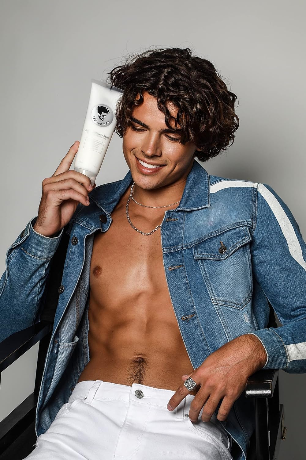 Avenue Man Curl Defining Cream - Unscented Extra Firm Defining Curl Cream for Men with Keratin, Acai & Herbal Extracts - Humidity Resistant, Lightweight Texture - Curly Hair Products for Men