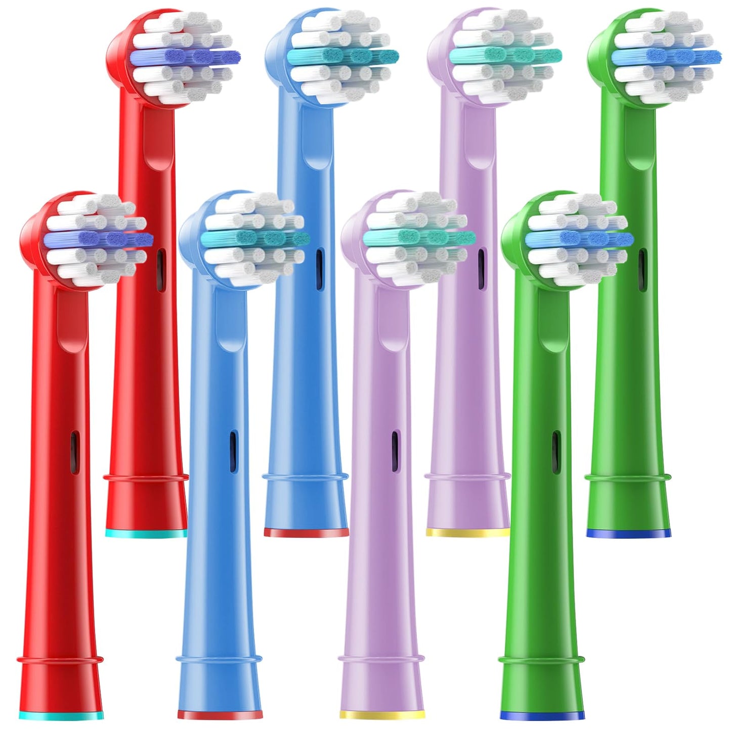 THISONG Kids Electric Toothbrush Replacement Heads Compitable with Oral-B – Soft Bristle Precision Soft Cleaning, 8-Pack in 4 Colors, Designed for Children