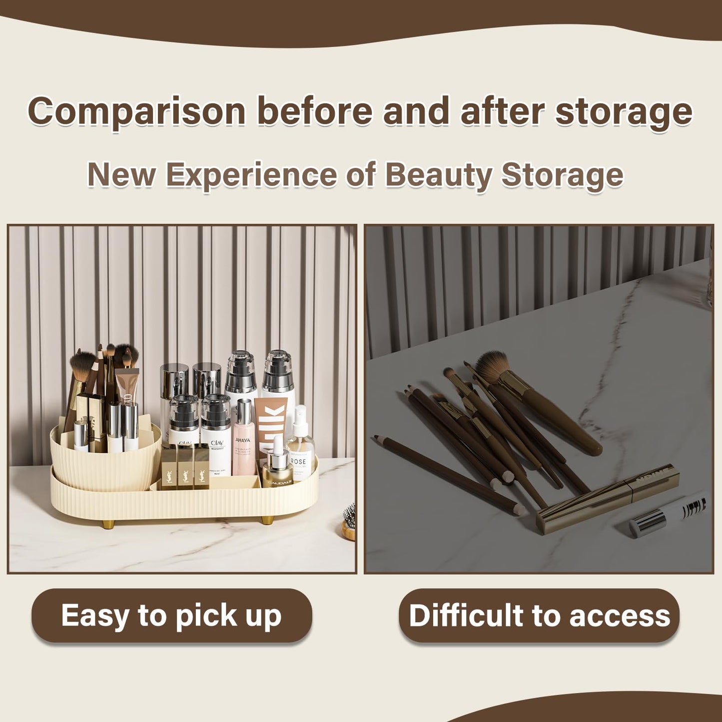 Covered Rotating Makeup Organizer with lid 360-Degree Rotation, Dust Cover-Perfect for Cosmetic Makeup Storage,Lotions Display Cases,Spinning Makeup Skincare Organizer,Countertop Perfume Organizer