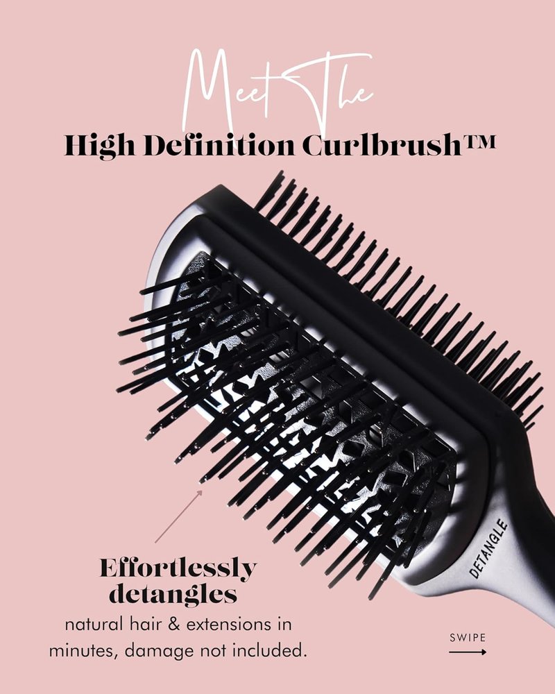 High Definition Detangling Brush - Dual-Sided Curl Brush for Natural, Wavy & Curly Hair | Wet/Dry Use