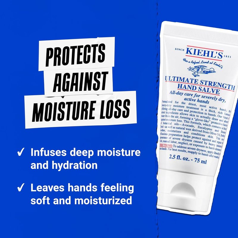 Kiehl's Ultimate Strength Hand Salve - Deeply Hydrating Lotion for Intense Moisture | Paraben & Gluten Free