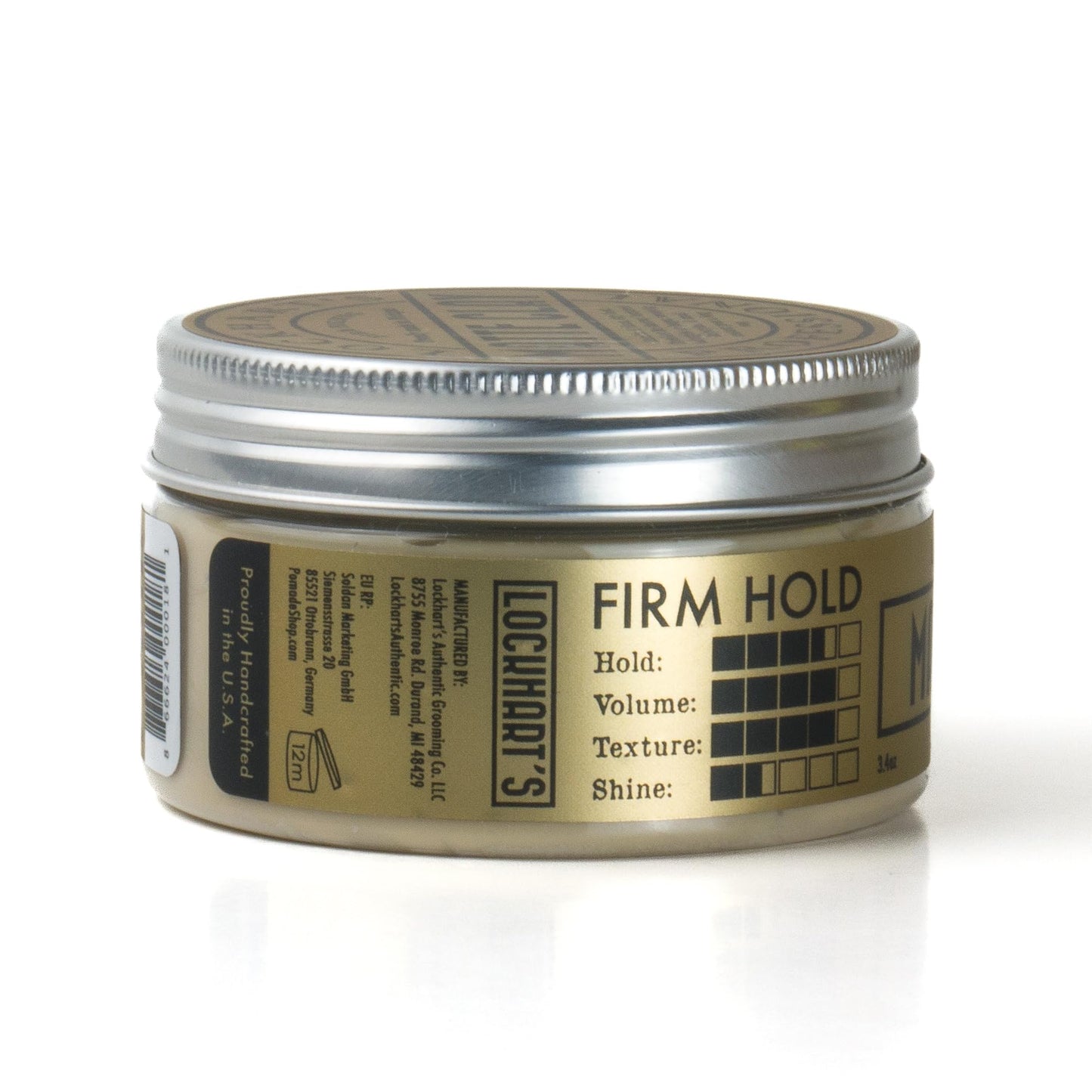 Lockhart’s Classic Matte Clay - Handcrafted Pomade For Men - Made With Kaolin & Beeswax - Medium/Firm Hold, Natural Matte Finish - Handcrafted Styling Clay for a Professional, Textured Look (3.4oz)