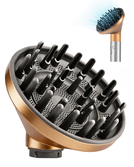 TOSAGE Upgraded Large Diffuser for Dyson Airwrap HS01 HS05 HS08 id, Diffuser Nozzle Attachment for Fast Drying Wave Curly Thick Hair, Rich Copper