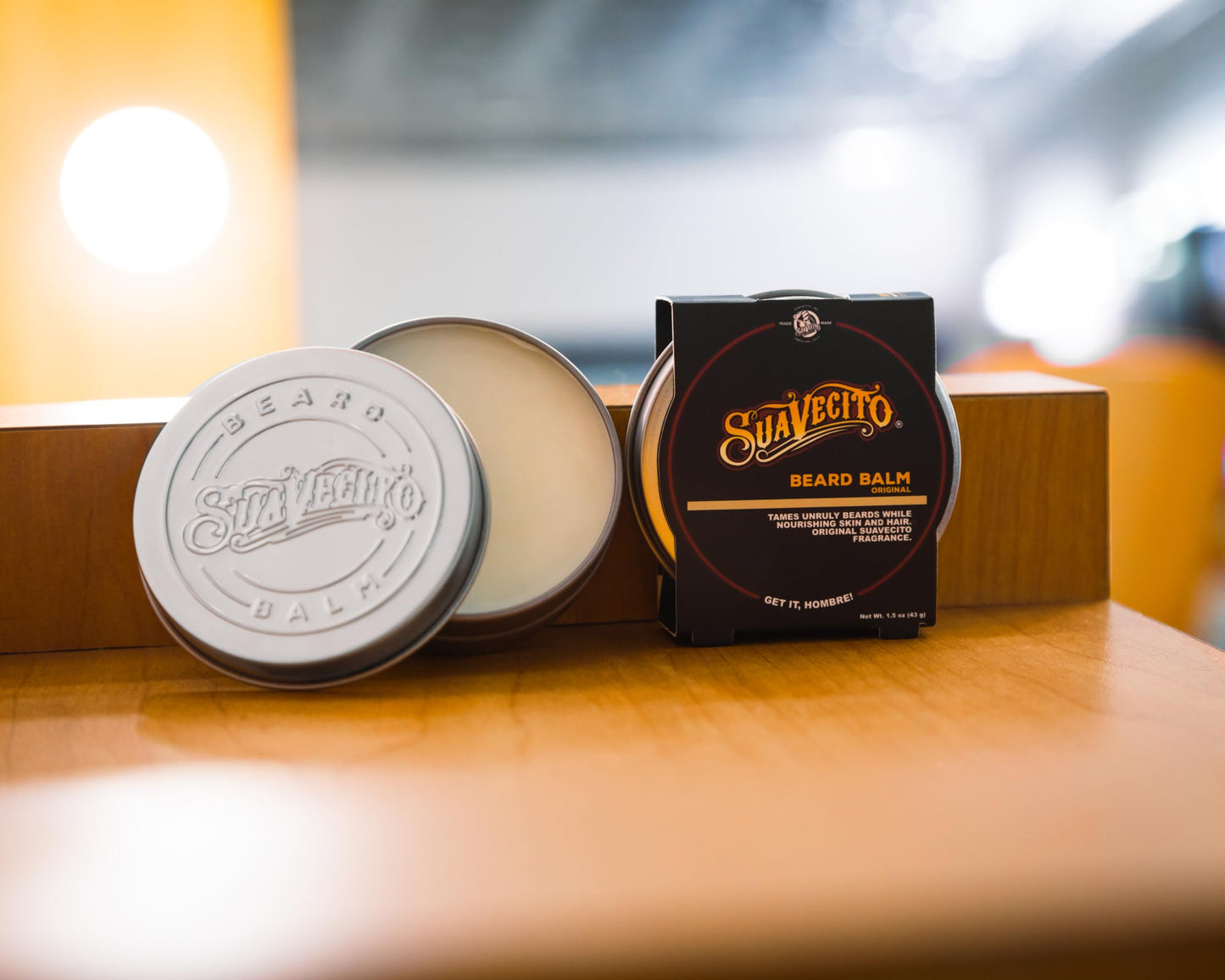 Suavecito Original Scent Beard Balm 1.5 oz Can - No Flaking, Eliminates Dryness & Itchiness - Conditions, Nourishes, Hair & Skin