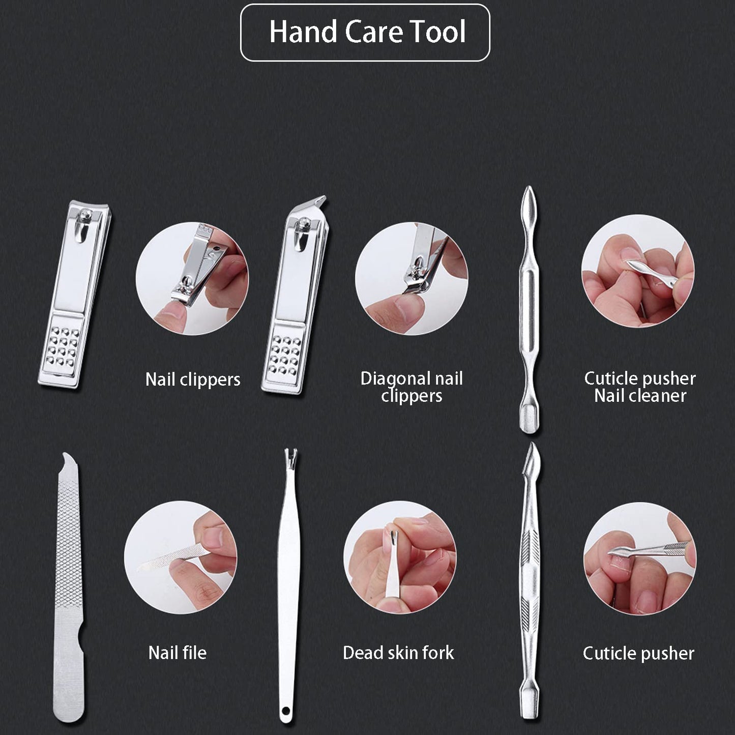 Manicure Set Nail Clippers Pedicure Kit 20 Pieces Stainless Steel Manicure Kit, Professional Grooming Kits, Nail Care Tools with Travel Case